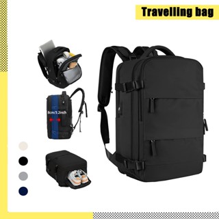 🎒 กระเป๋าเป้เดินทาง ช่องใส่รองเท้ากันน้ำ กันน้ำ ความจุขนาดให…