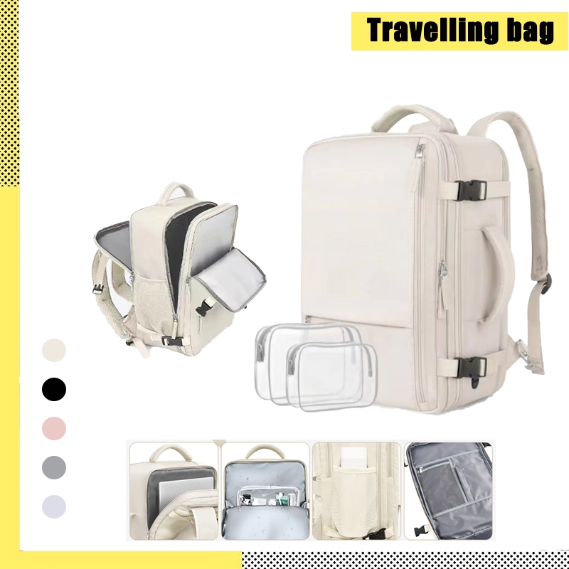 🎒กระเป๋าเป้สะพายหลังสําหรับผู้หญิง กระเป๋าเดินทางกันน้ํามัลติฟังก์ชั่นความจุขนาดใหญ่