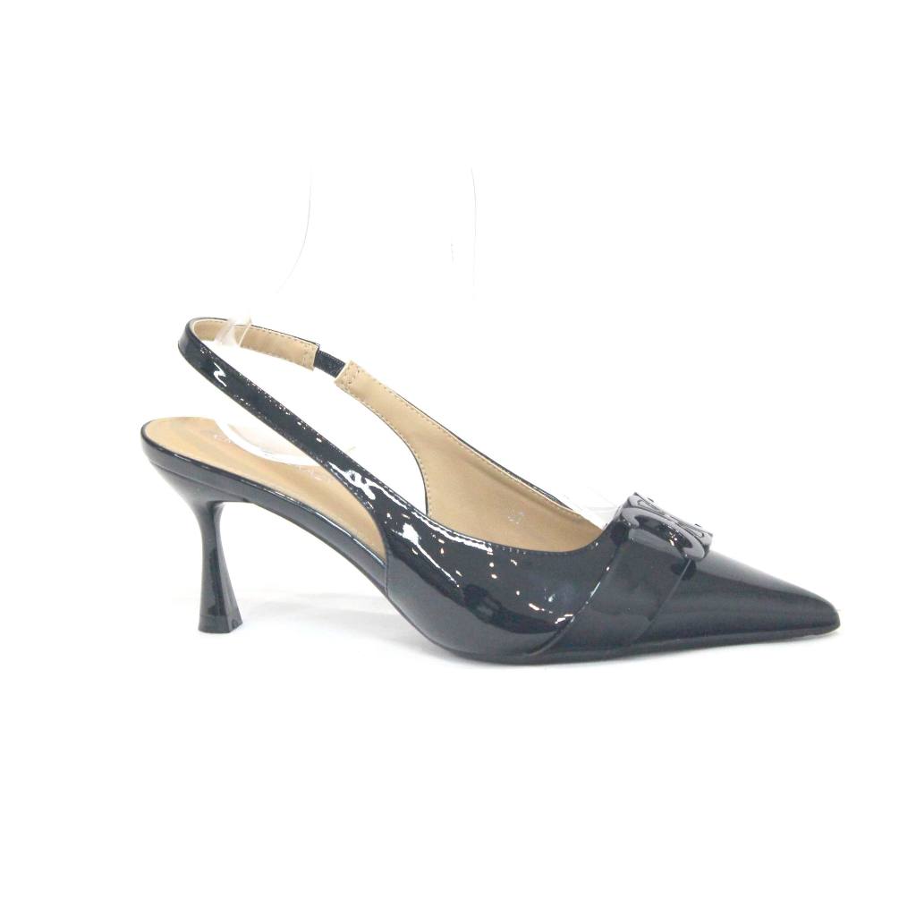 รองเท้าส้นสูงสีดำแบบ Slingback CRAZY & CRAZY 59-005