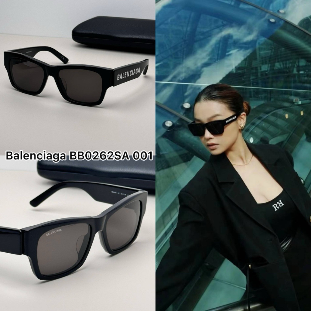 (มีโค้ดลด10-20%)พร้อมส่ง💯แว่นตากันแดด Balenciaga BB0262SA 001 ของแท้