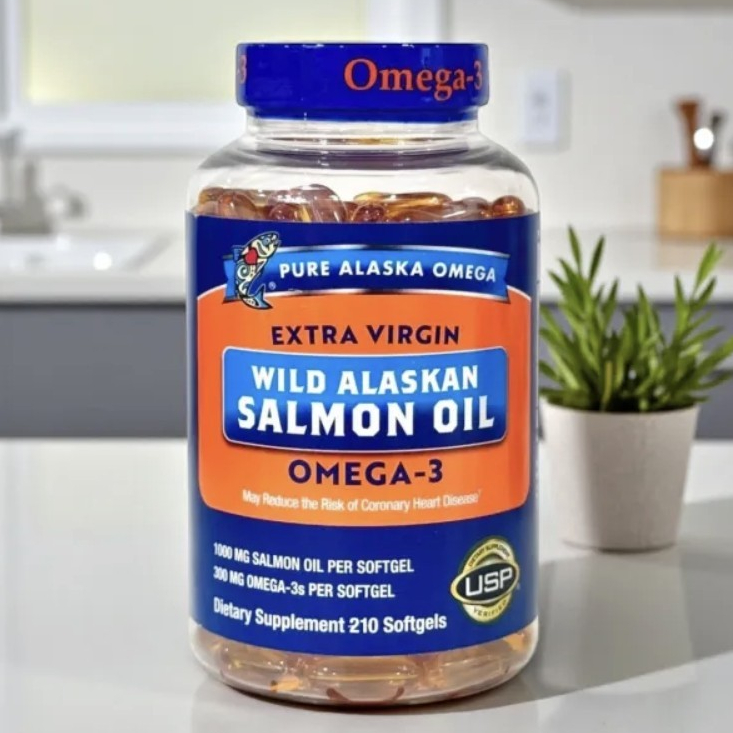 Pure Alaska Omega Wild Salmon Oil ขนาด 1000 mg. จำนวน 210 ซอฟต์เจล
