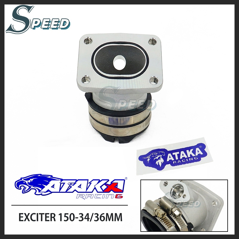 ATAKA ท่อไอดี EXCITER 150 ท่อร่วมไอดีทรงสี่เหลี่ยม 4 รู สําหรับหัว EXCITER SPARK135 34/36 มม.