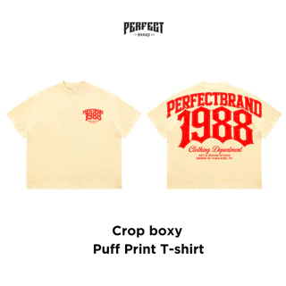 (สกรีนนูน)อัปเดตลายใหม่2*Crop boxy T-shirt เสื้อยืดทรง บ็อกซี่ รุ่น(สกรีนนูน) คอฟิต - PERFECTBRAND