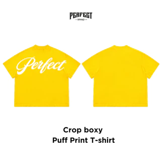 (สกรีนนูน)อัปเดตลายใหม่2*Crop boxy T-shirt เสื้อยืดทรง บ็อกซี่ รุ่น(สกรีนนูน) คอฟิต - PERFECTBRAND