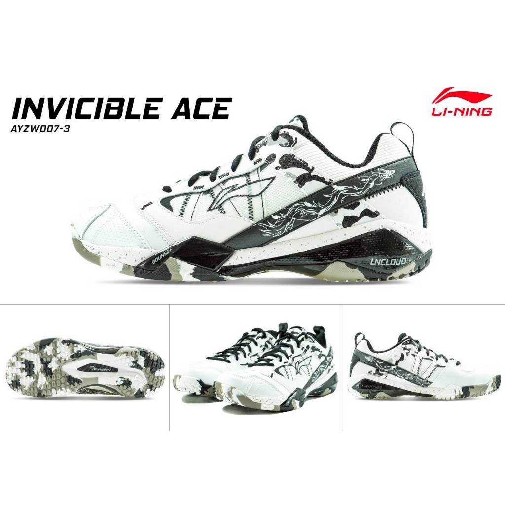 รองเท้าแบดมินตัน รองเท้ากีฬา LI-NING รุ่น INVINCIBLE ACE AYZW007