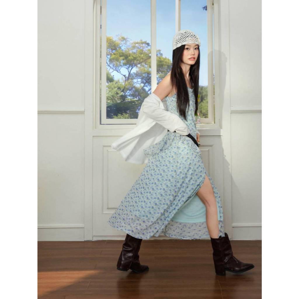[Preorder] KUOSE : Asymmetric Ruffle Maxi Dress