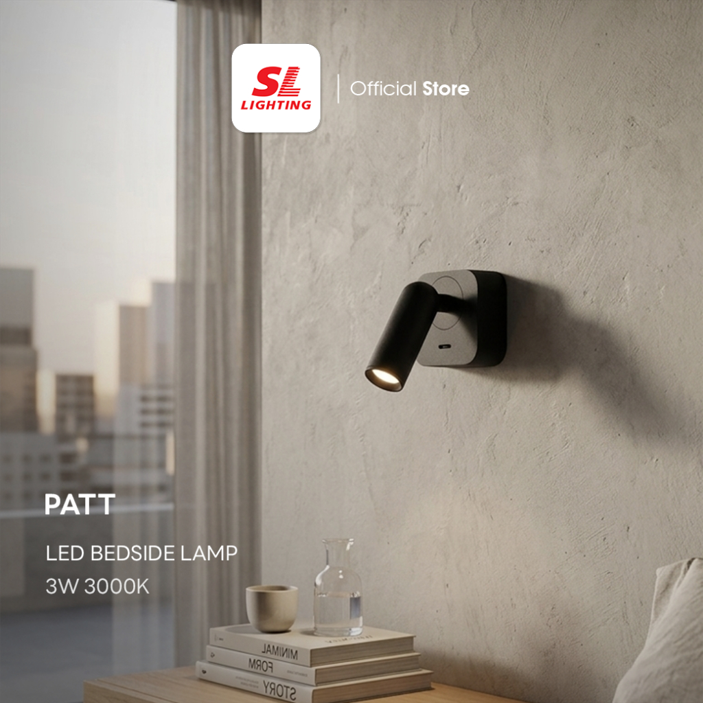 SL LIGHTING | Bedside Lamp LED 3W 3000K โคมไฟหัวเตียงดีไซน์ Compact ทันสมัย ปรับทิศทางแสงได้แม่นยำ รุ่น PATT