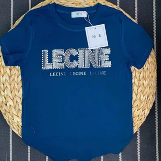 เสื้อยืดคอกลมแขนสั้น รีดเพชรลาย LECINE ป้าย ME