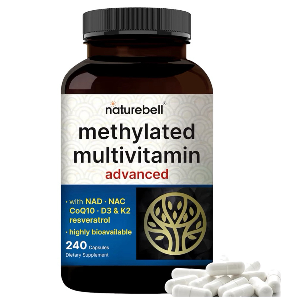 [ NATUREBELL ]❇️ METHYLATED MULTIVITAMIN ADVANCED ( NAD + NAC + COQ10 + D3K2 + RESVERATROL )( 240 CAPSULES )