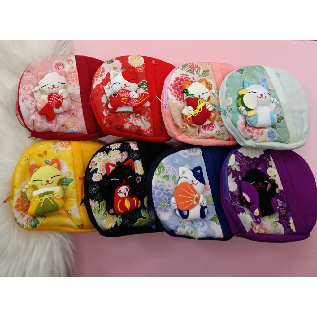 (สินค้าพร้อมส่งจากไทย)กระเป๋ารูปแมวกวักตามสไตส์ญี่ปุ่น(การเปิดปิดเป็นแบบซิบ)