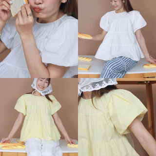 (S-3XL) CHAWY Butter & Flour Bun Blouse 🍞 C4792 เสื้อแขนพอง เสื้อตุ๊กตา
