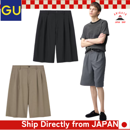 GU Men's Dry Two-Tuck Baggy Shorts +E [ส่งตรงจากประเทศญี่ปุ่น ของแท้ 100%]