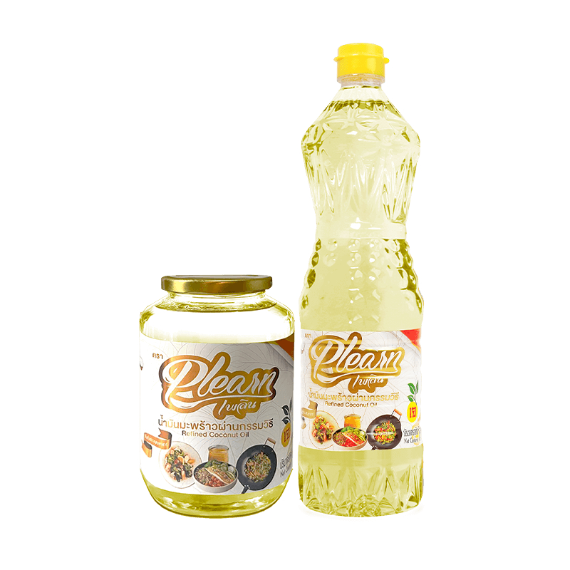 น้ำมันมะพร้าว 100% ตรา เพลิน Plearn Coconut Oil ปริมาตรสุทธิ 1 ลิตร