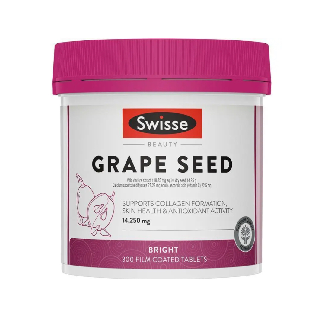 Swisse Beauty Grape Seed Bright 300 แคปซูล ช่วยสร้างคอลลาเจน บำรุงผิวและกิจกรรมต้า Exp.01/2027