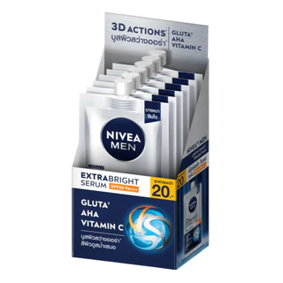 (กล่อง/6ซอง) NIVEA MEN นีเวีย เมน ครีม เซรั่มบำรุงผิวหน้าสำหรับผู้ชาย มี 5 สูตร *1 กล่อง* (7 ml. x 6 ซอง)