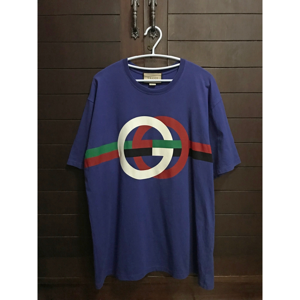 Gucci Round GG Print Blue T-Shirt XXL 548334 XJE7S