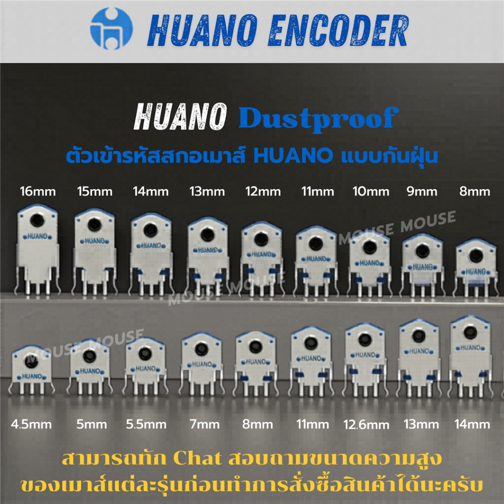 HUANO Mouse Encoder อะไหล่ตัวเข้ารหัสเมาส์ แก้เมาส์หลอน สกอล์เลื่อนผิดปกติ ซ่อมลูกกลิ้งเมาส์