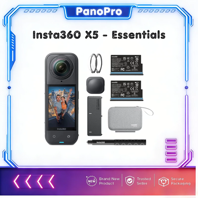 Insta360 X5 - Essentials bundle Action Camera - 8K Resolution - Superior Low Light Quality