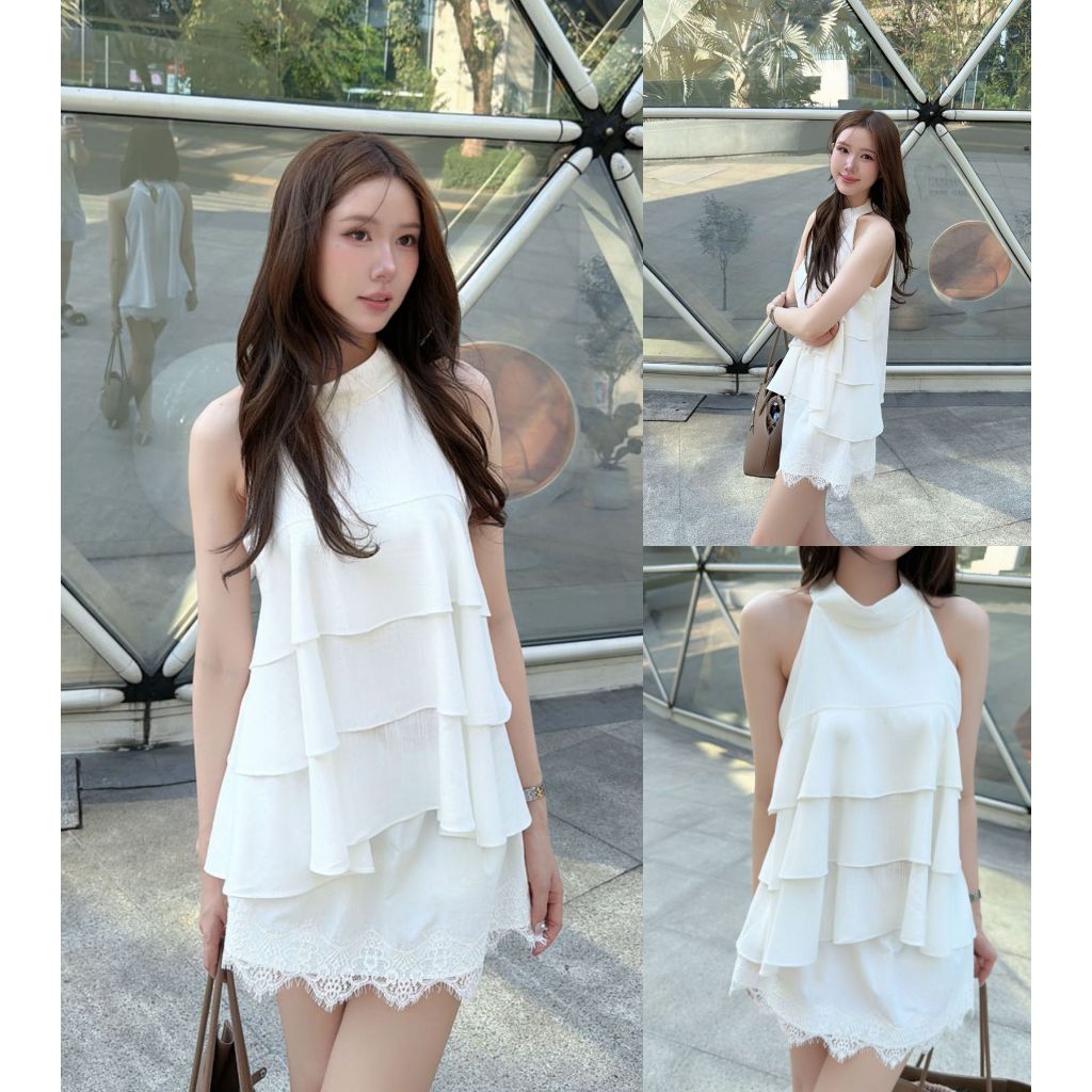ส่งด่วน🚨 SLYQ CLASSIC LAYER LINEN SLEEVELESS TOP เสื้อแขนกุดเว้าไหล่เย็บซ้อนสามชั้น