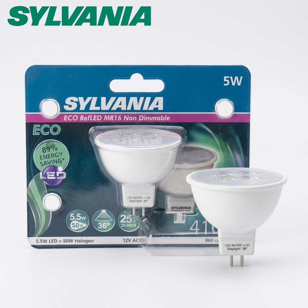 หลอดไฟ SYLVANIA ECO RefLED MR16 5.5W 12V 6500K แสงขาว DayLight 36D