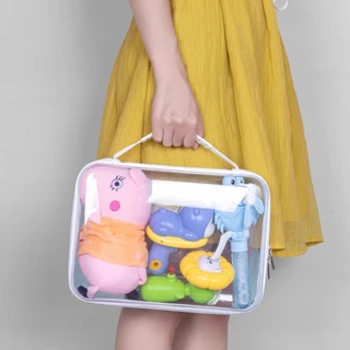 📦กล่องพลาสติกใส กล่องจัดระเบียบ กล่องเก็บของอเนกประสงค์ แบบใส มีซิป สามารถพกพาได้ กล่องใสมีซิป กล่องใส่เครื่องสำอาง