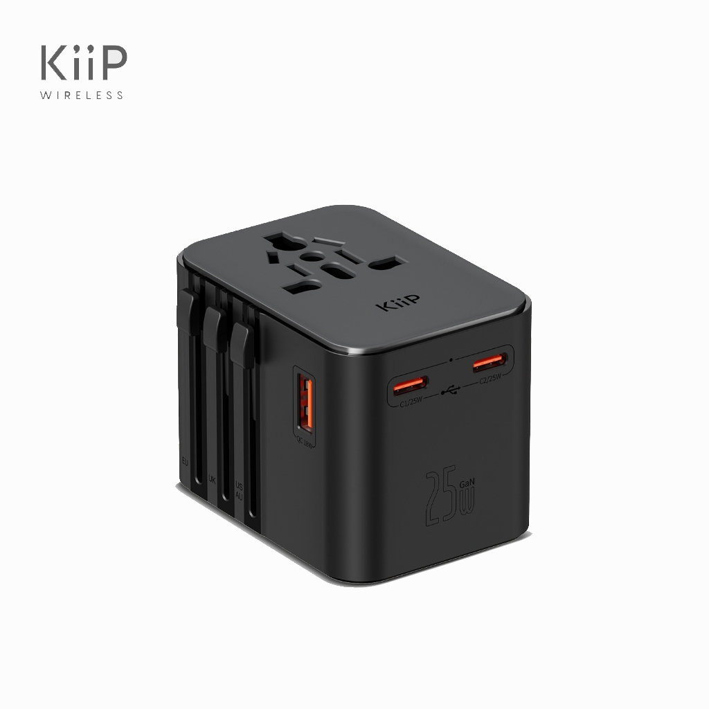 KiiP C27T อะแดปเตอร์ชาร์จ GaN 25W PD ชาร์จเร็ว รองรับหลายอุปกรณ์   พกพาสะดวก Type-C หัวชาร์จ Fast charging  2 ขาปลั๊กช