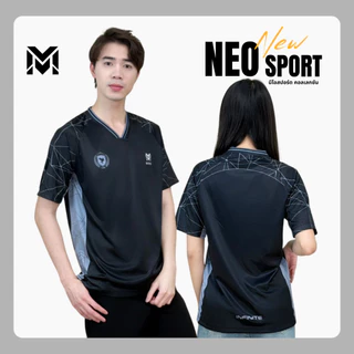 MAWIN เสื้อยืดกีฬาคอวีพิมพ์ลาย NEO SPORT ใส่ได้ทั้งหญิง ชาย