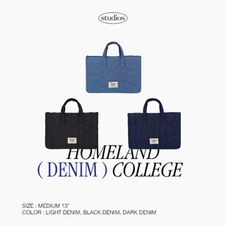 HOMELAND - NEW! กระเป๋าผ้ายีนส์ สำหรับใส่ Laptop ด้านในมีช่อ…