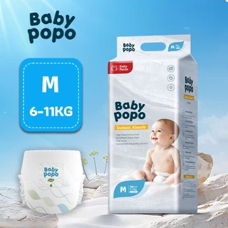 Babypopo 44-52ชิ้น ผ้าอ้อมเด็ก กางเกง แบบเทป ใช้ได้ตลอดคืน S/M/L/XL/XXL/3XXL BABY DIAPER PANTS