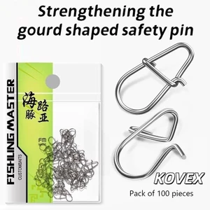 KOVEX 100 ชิ้นคลิปตกปลา Fast Crank Snaps ตกปลาตัวเชื่อมต่อตกปลาน้ําเค็มล็อค Lure สแตนเลส