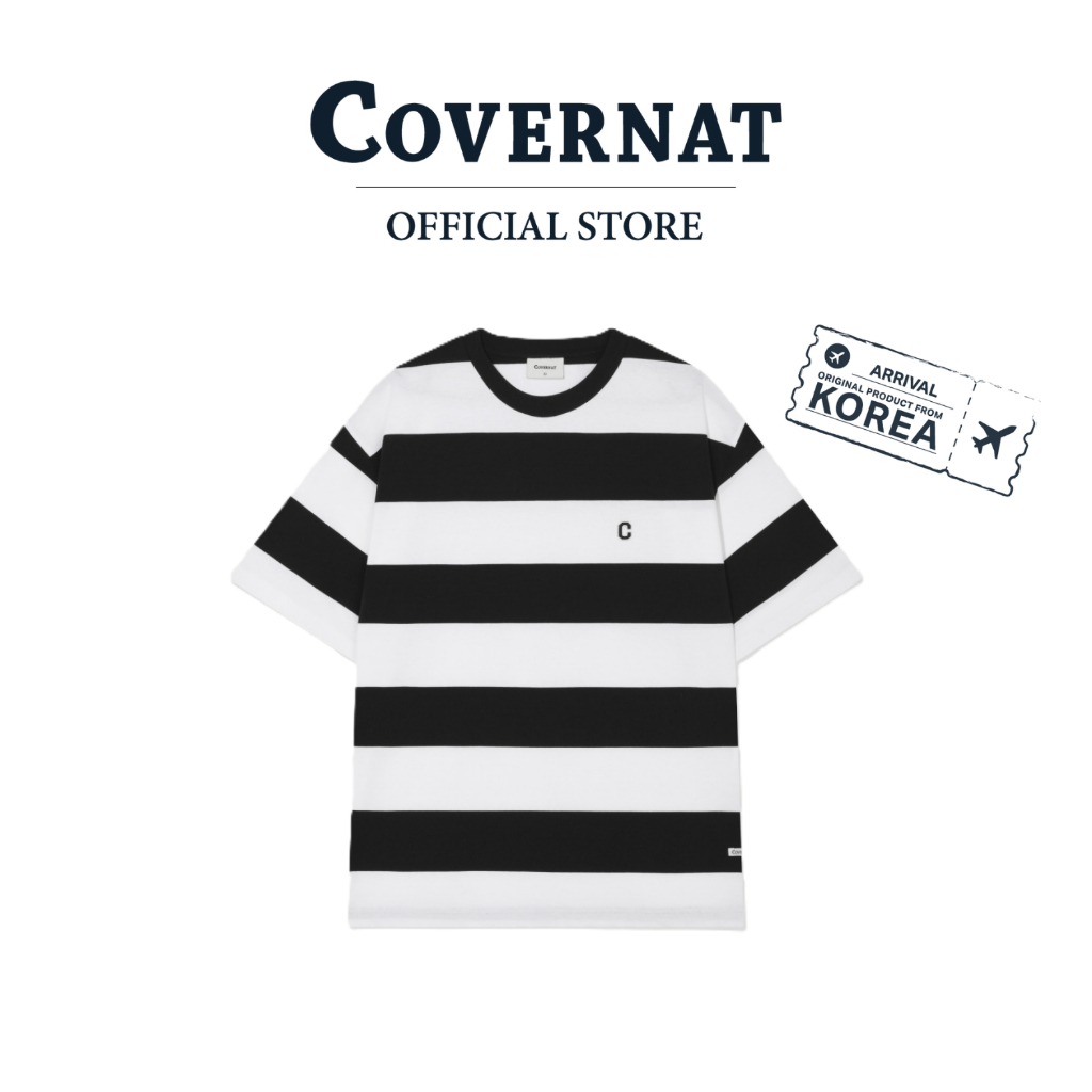 COVERNAT เสื้อยืดรุ่น Striped Rugby Round T-Shirt Black (70151SRBSSU_S6BKXX)