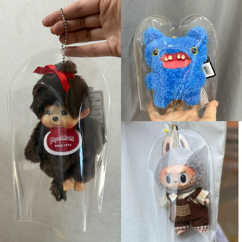 ถุงใส่monchhichi Fuggler ลาบูบู้ ถุงPVC ใส ขนาด 19 cm
