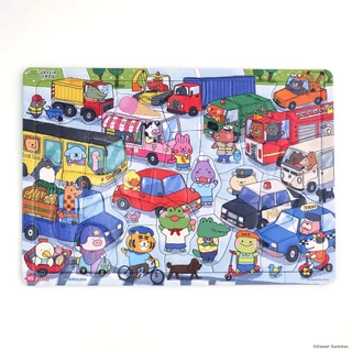 จิ๊กซอว์สำหรับเด็ก - JessieFrog Jigsaw Puzzle แบบถาด 45 ชิ้น ลาย Cars