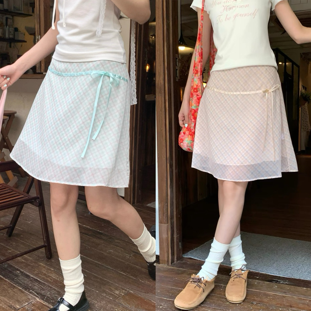 Somedays | Rita Skirt กระโปรงซิปข้างเอวสม็อค ผ้าพริ้วๆมีซับใน