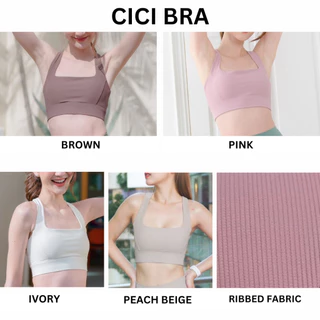 Lunar Gymwear - Cici Bra - สปอร์ตบรา ผ้าร่อง ซัพพอร์ตหน้าอกได้ดี ดีไซน์สายไขว้หลังคิ้วท์มาก