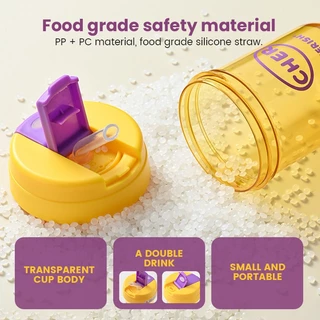 แก้วน้ำเด็ก 300ml มีฝาเกิด-ปิด พร้อมหลอดยาง ขวดน้ำแบบพกพา