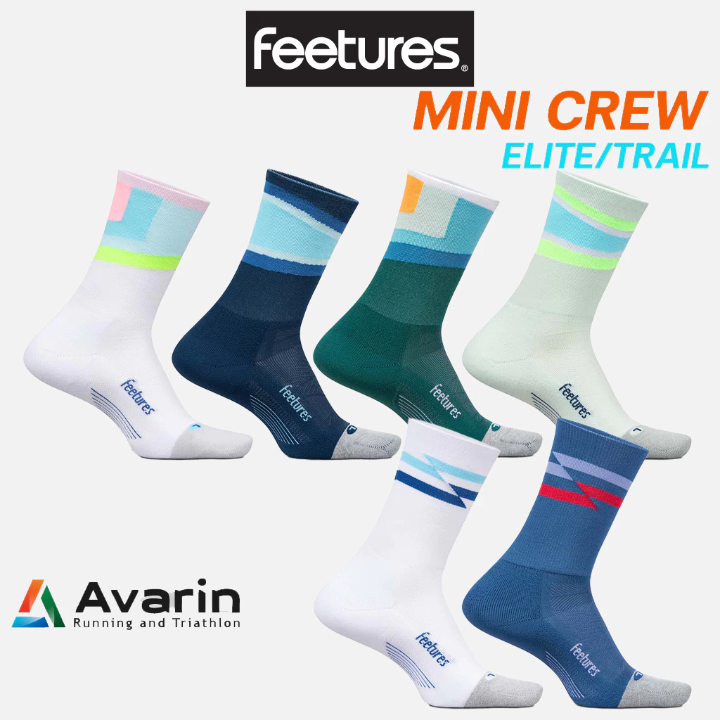 Feetures Elite/Trail Mini Crew 25 ถุงเท้าวิ่งมาราธอน ขายดีอันดับหนึ่งในอเมริกา กระชับ ระบายอากาศดีสุด (รับประกัน 1 ปี)