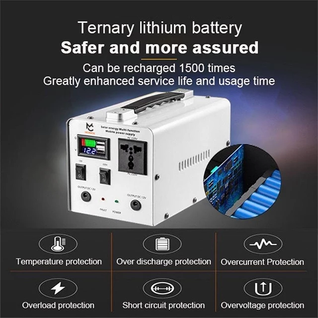 MENGCHI Power Station แคมป์ปิ้ง เครื่องพลังงานแสงอาทิตย์ 200W 12000MAH แบตสำรองสำหรับแคมป์ปิ้ง ไฟโซล่าเซลล์ Power Box thumbnail 5