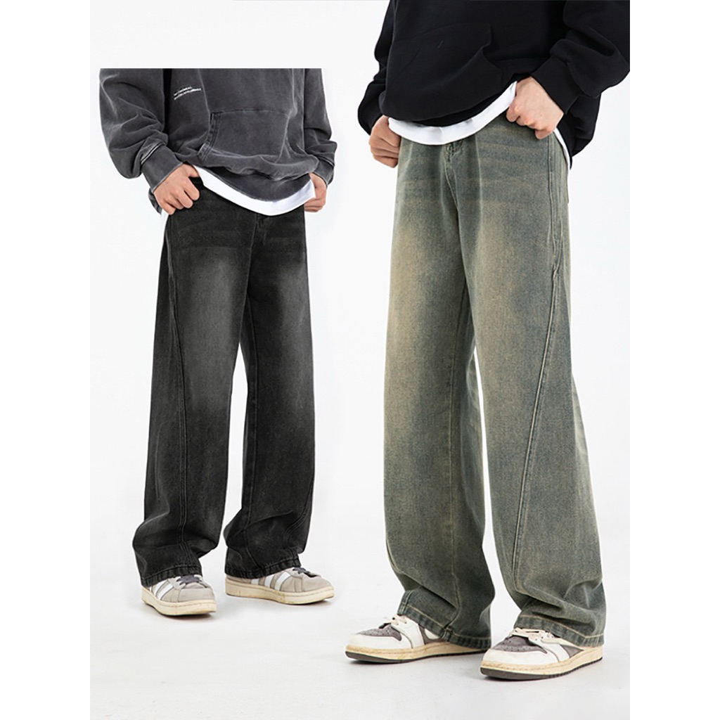 กางเกงยีนส์ทรงกระบอก baggy jeans v3