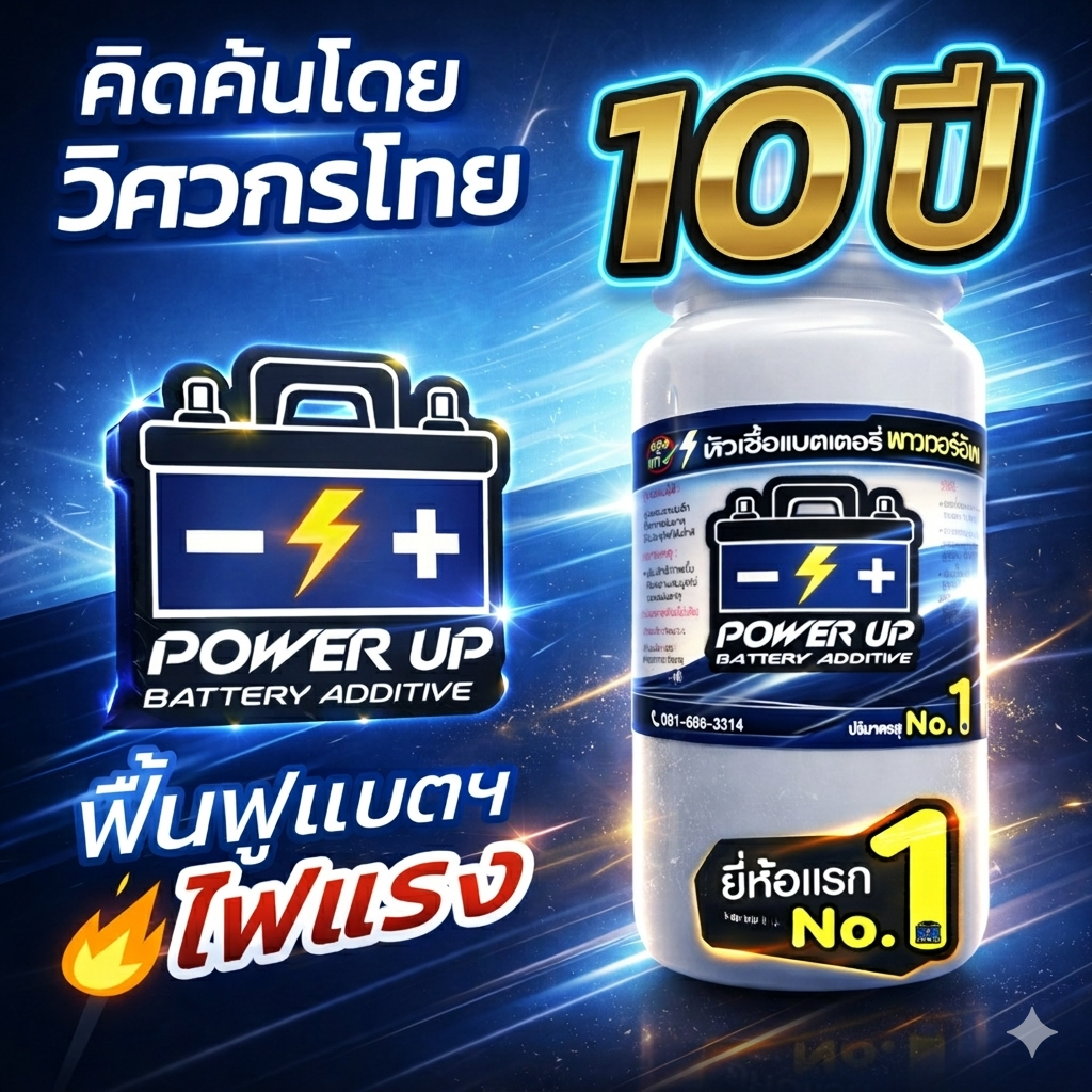น้ำยาฟื้นฟูแบตเตอรี่ รถยนต์ 2,200 รีวิว ของแท้ พาวเวอร์อัพ 1 ขวด