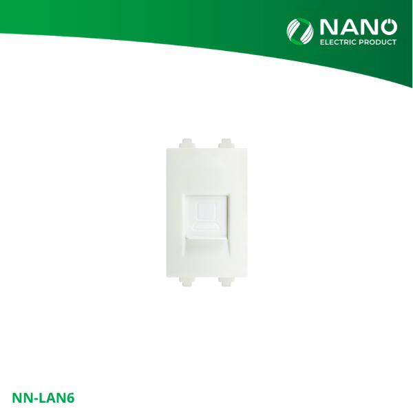 NANO เต้ารับคอมพิวเตอร์ LAN (CAT6) ขนาด 1 ช่อง Classic series (1 ชิ้น/กล่อง) รุ่น NN-LAN6