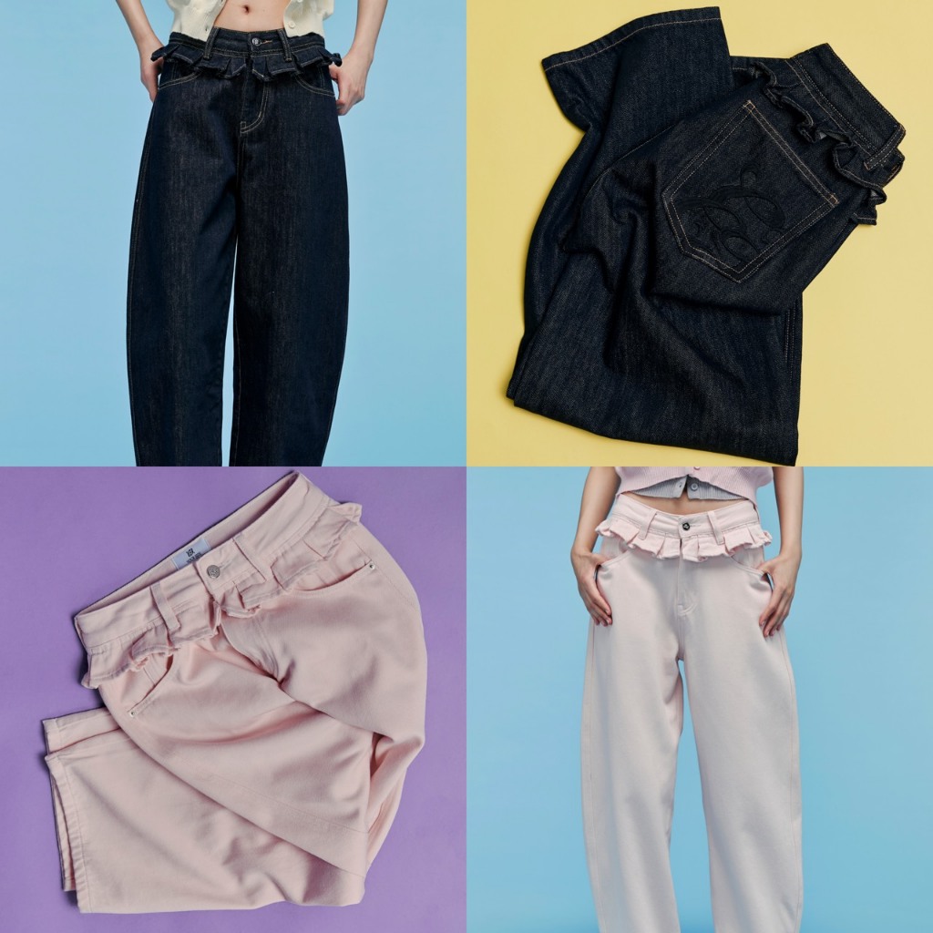 [Trendyลด25%] CHUUCHOP - (XS-4XL) Ballerina Barel Jeans กางเกงยีนส์ทรง Barrel ดีเทลจีบรอบตัว พรางหุ่น คงรูปทรงสวย (C8555