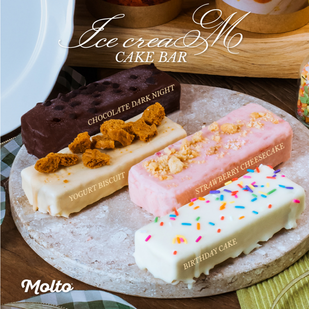 Ice Cream Cake Bar (ไอศกรีมเค้กบาร์) 1 ชิ้น  - Molto premium Gelato