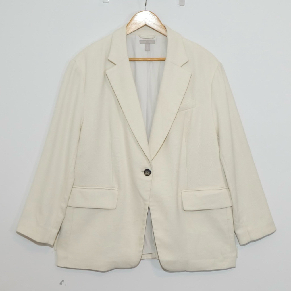 H&M (มือสอง) Blazer เบลเซอร์ สีครีม