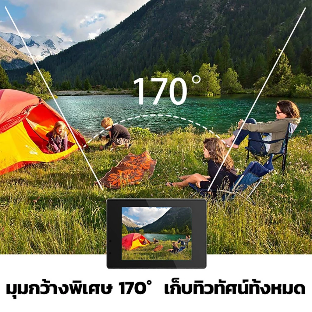 LEXSE กล้องกันน้ำ gopro 4K จอ2.0นิ้ว ขับเดินทาง ดำน้ำ กันสั่น  กันน้ำได้ลึก 30 เมตร กล้องแอ็คชั่น  Action Camera thumbnail 7