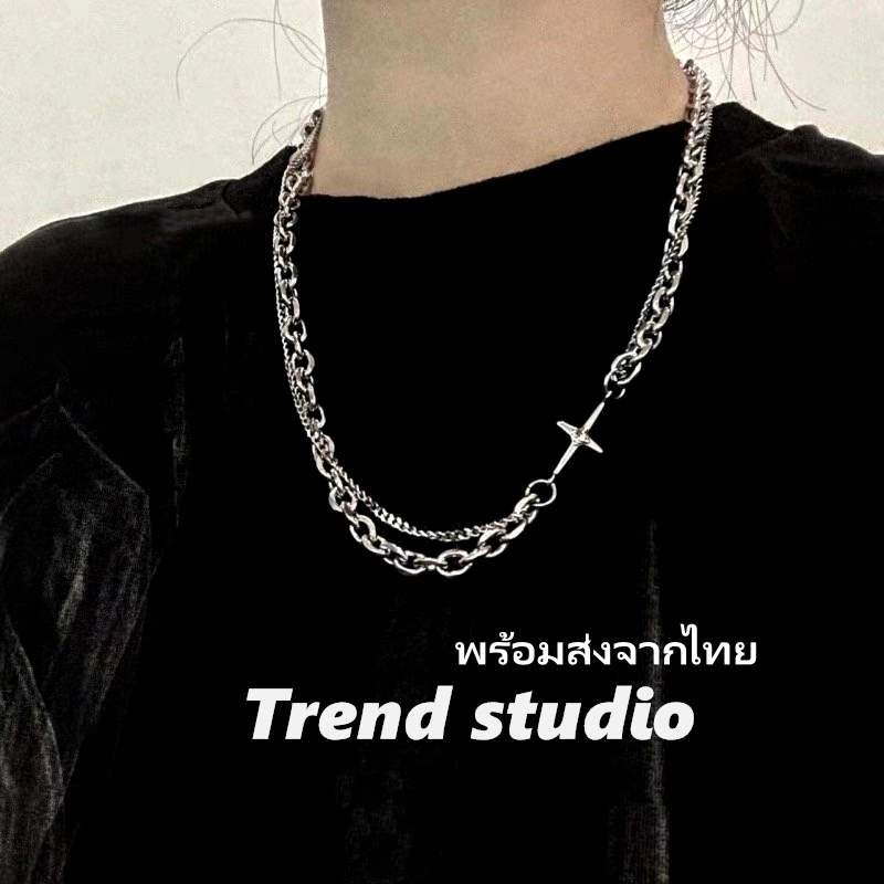 คอลเลกชันสร้อยคอฮิปฮอป 2 ชั้น มีสไตล์ ครบครัน ความประณีต และคุณภาพสูง วัสดุเหล็กไททาเนียม ไม่ซีดจาง เรียบง่าย ทันสมัย ​​