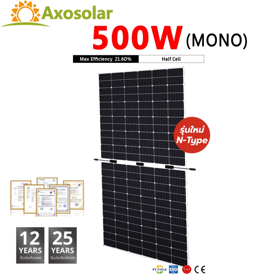 Solar Panel แผงโซลาร์เซลล์ แบบยืดหยุ่นได้ Flexible Solar 500W