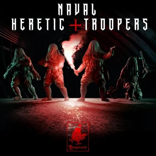 Naval Heretic Trooper งาน Resin Miniature Model สำหรับ Tabletop Board Game ตั้งโชว์