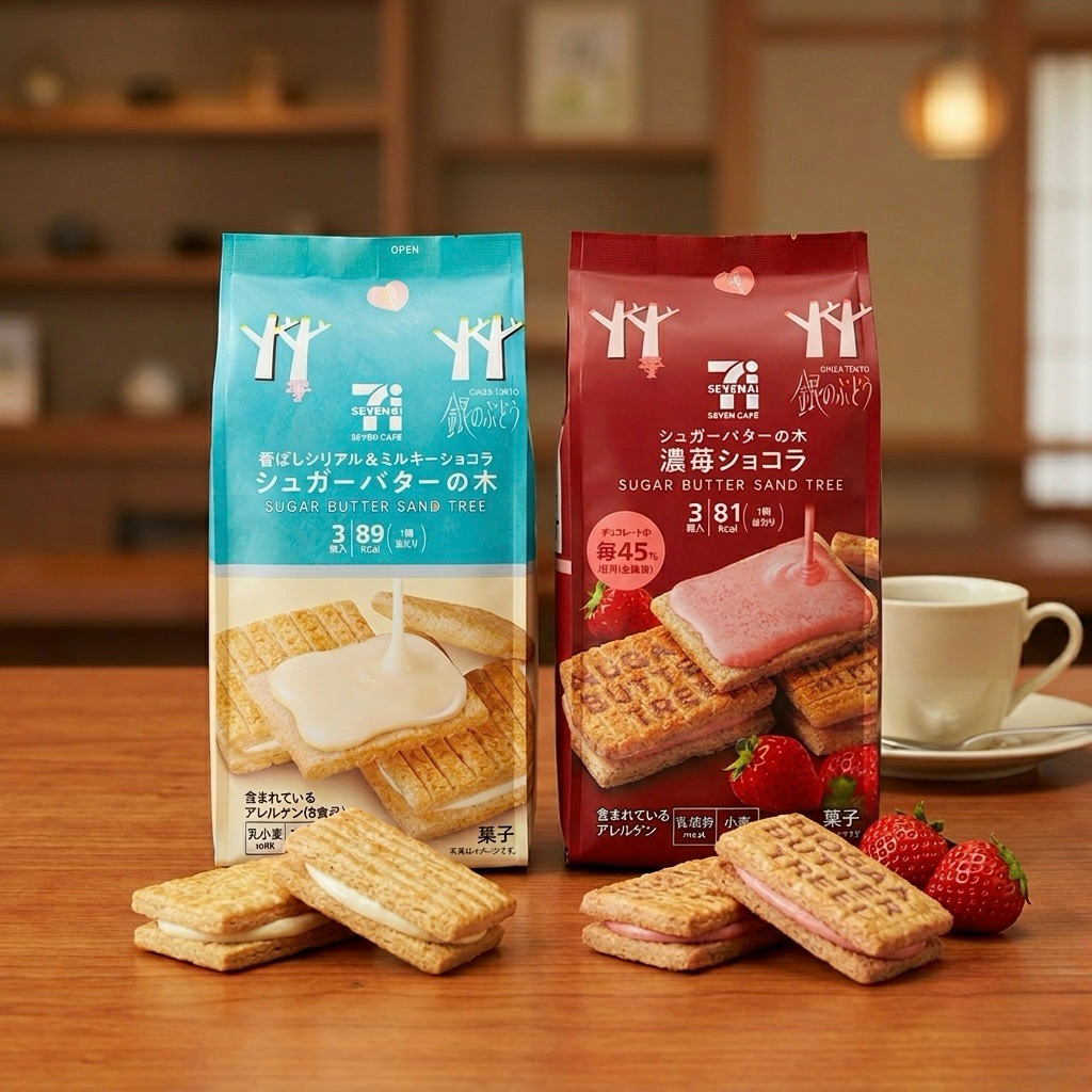 พร้อมส่งในไทย Sugar butter sand tree 7-11 พายกรอบหอมนัวอร่อยมากก