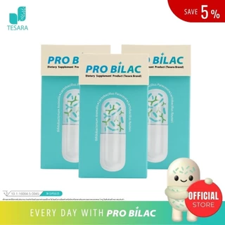 (3ชิ้นสุดคุ้ม) Probilac by TESARA ผลิตภัณฑ์เสริมอาหาร โพร ไบแลค (ตรา เทซาร่า) โพรไบโอติก 3 สายพันธุ์และพรีไบโอติก 2 ชนิด